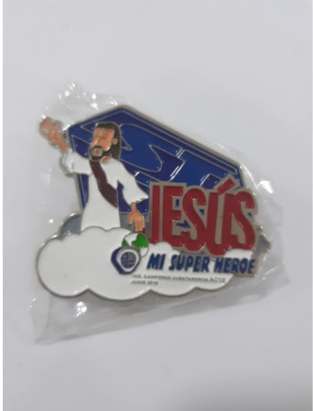 Pin Jesús Mi Súper Héroe -aventureros-jóvenes-ACD-adventistas-asociación-central-dominicana